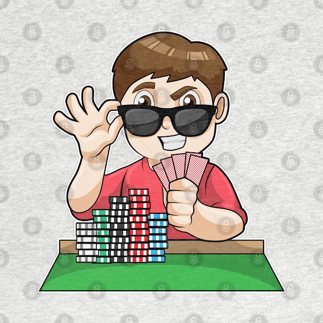 Poker player at Poker with Sunglasses by Markus Schnabel